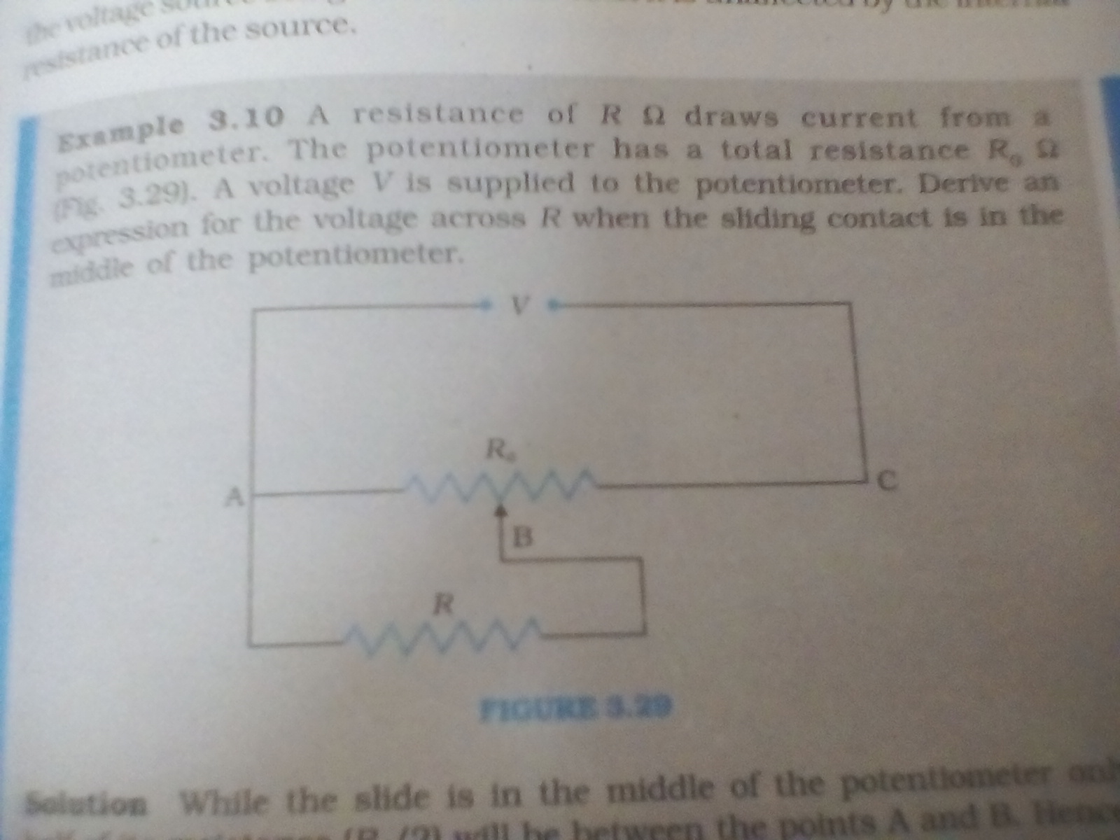 Question image for A resistance of R ohm draws a current from potent